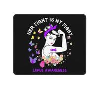 Tappetino Mouse Gaming Her Fight Is My Fight Lupus Awareness Support Lupus Warrior Soffice Tappetino Mouse Multifunzione Desk Mat per Ufficio Laptop Computer 10X12In