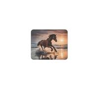 Tappetino Mouse Gaming, Horse Beach Ocean Water Sunset Tampone per Mouse Multifunzionale Tappetino da Gaming Pratica Tappetini Mouse per Gaming Ufficio 25X30Cm