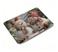 Tappetino Mouse Gaming - Inverno, Tappetino Mouse per Computer con Base in Gomma Antiscivolo, Scorrimento Facile, Portatile Mousepad Piccolo, 42 x 35 cm, Accessori Gaming - Umano della neve 0o-161