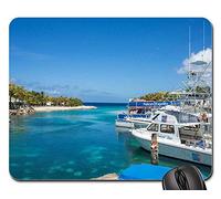 Tappetino Mouse Gaming, Lagoon Curacao Island Blue Caribbean Sea Tropical Gaming Mousepad Antipolvere Tappetini per Il Mouse Ergonomico Tampone per Mouse per Gaming Computer 25X30Cm