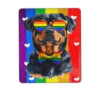 Tappetino Mouse Gaming, Love Is Love Rottweiler Dog Rainbow LGBTQ Pride Tampone per Mouse Personalizzato Gaming Mousepad Base in Gomma Tappetino da Gaming per Notebook Mouse 25X30Cm