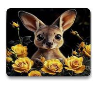 Tappetino Mouse Gaming - nero, Tappetino Mouse per Computer con Base in Gomma Antiscivolo, Migliora Precisione e Velocità, Portatile Mousepad Piccolo, 29 x 24 cm, Accessori Gaming - canguro c0-280