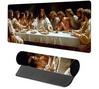 Tappetino Mouse Gaming Nero Tappetino Mouse XXL 1200x600x3mm, Mousepad L'Ultima Cena Sottomano Scrivania Grande con Bordi Cuciti per Pad PC Accessori Gaming, Ufficio Accessori Scrivania, Regalo I-5182
