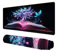 Tappetino Mouse Gaming nero Tappetino Mouse XXL 800x400x3mm Libro Tappeto Scrivania Esteso con Bordi Cuciti Mouse Pad Impermeabile Antiscivolo Mousepad Accessori Scrivania per Ufficio e Gioco J1-226