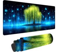 Tappetino Mouse Gaming Nero Tappetino Mouse XXL 900x300x3 mm, Albero Della Vita Mousepad con Bordi Cuciti, Waterproof Sottomano Scrivania Migliorare la Precisione e la Velocità per Giocatori w-1384