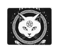 Tappetino Mouse Gaming Occult Moon Cat Sacred Wiccan Pagan Witch Multifunzione Tappetino Mouse Confortevole Desk Mat per Mac Laptop Computer 10X12In