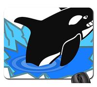 Tappetino Mouse Gaming, Orca Fish Penguin Enemy Whale Ocean Killer Tappetini per Il Mouse da Gioco Ergonomico Mouse Pad Bordi Cuciti Tappetino Mouse Pad per Ufficio Laptop 25X30Cm