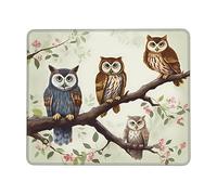 Tappetino Mouse Gaming Owls On A Branch Portatile Tappetino per Mouse da Gioco Durevole Desk Mat per Laptop Gaming Pc 10X12In