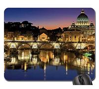Tappetino Mouse Gaming, Rome Vatican City Italy Tiber St Peter Basilica Tappetino Mouse Pad Confortevole Tappetini per Il Mouse Antipolvere Gaming Mousepad per Gaming Casa 25X30Cm