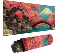 Tappetino Mouse Gaming Rosa Tappetino Mouse XXL 700 x 400 x 4 mm, Giappone Mousepad Accessori Gaming con Bordi Cuciti, Sottomano Scrivania Migliorare la Precisione e la Velocità per Giocatori w-7968