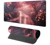 Tappetino Mouse Gaming Rosa Tappetino Mouse XXL 900x400x3mm, Mousepad Albero Sottomano Scrivania Grande con Bordi Cuciti per Pad PC Accessori Gaming, Ufficio Accessori Scrivania, Regali per Lui 9-1919