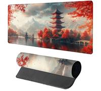 Tappetino Mouse Gaming Rosso Tappetino Mouse XXL 900x400x3mm, Mousepad Architettura Sottomano Scrivania Grande con Bordi Cuciti per Pad PC Accessori Gaming, Ufficio Accessori Scrivania, Regalo 9-6933