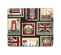 Tappetino Mouse Gaming Set of Stamps with The Union Jack Confortevole Tappetino per Mouse da Gioco Portatile Desk Mat per Computer Mac Pc 10X12In
