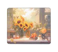 Tappetino Mouse Gaming Sunflowers Under The Windowsill Portatile Mouse Pad Soffice Desk Mat per Pc Mac Laptop 10X12In