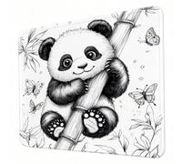 Tappetino Mouse Gaming, Tappetino Mouse Bianco, Migliora Precisione e Velocità, Presa Stabile su Superfici Lisce, Piccolo Mouse Pad Portatile 320 x 260 mm per Ufficio, Gaming e Laptop, panda J0-62