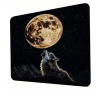 Tappetino Mouse Gaming, Tappetino Mouse luna, Migliora Precisione e Velocità, Presa Stabile su Superfici Lisce, Mouse Pad Portatile 320 x 260 mm per Ufficio, Gaming e Laptop, Regalo Uomo, lupi J0-931