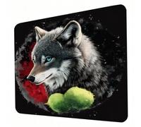 Tappetino Mouse Gaming, Tappetino Mouse nero, Migliora Precisione e Velocità, Presa Stabile su Superfici Lisce, Piccolo Mouse Pad Portatile 320 x 260 mm per Ufficio, Gaming e Laptop, lupi (4) J0-378