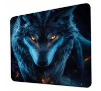 Tappetino Mouse Gaming, Tappetino Mouse nero, Migliora Precisione e Velocità, Presa Stabile su Superfici Lisce, Mouse Pad Portatile 260 x 210 mm per Ufficio, Gaming e Laptop, Regalo Uomo, lupi J0-380