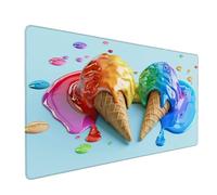 Tappetino Mouse Gaming, Tappetino Mouse XXL, Base Antiscivolo, Waterproof e con Rifiniture di Qualità Tappetino Scrivania 700x300x3mm, Sottomano Scrivania, Tappetino per Mouse (Rosa, Gelato) 5-2