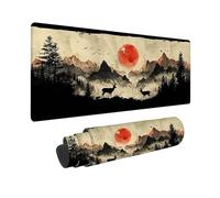 Tappetino Mouse Gaming, Tappetino per Mouse In Bianco E Nero 700 x 300 x 3MM, Mousepad Paesaggio, Ufficio Accessori, Superficie Prova di Versamento, Base in Gomma Antiscivolo Bordi Cuciti -2510O99