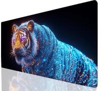 Tappetino Mouse Gaming Tigre Mouse Pad XXL 900x400mm Design Resistente, Nero Tappetino Scrivania Grande Superficie Base in Gomma, Sottomano Scrivania per Una Presa Stabile su Superfici Lisce a-3029
