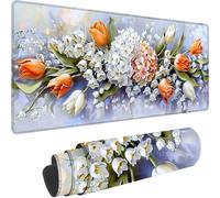 Tappetino Mouse Gaming Viola Esteso Tappetino Mouse XXL 1600x800x3 mm, Fiore Mouse Pad dal Design con Bordi Cuciti, Maggiore Precisione e Velocità Mousepad Gaming per Lavoro Gioco Ufficio, Regalo A-L