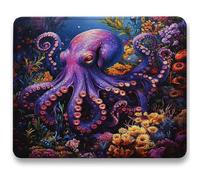 Tappetino Mouse Gaming - Viola, Tappetino Mouse per Computer con Base in Gomma Antiscivolo, Scorrimento Facile, Migliora Precisione e Velocità, Portatile Mousepad Piccolo, 24 x 20 cm - polpo c0-847