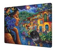 Tappetino Mouse Gaming Vista Notturna Mouse Pad Edificio Tappetino Scrivania 340x280x3mm, Superficie Antiscivolo, Migliora Precisione e Velocità, Bordi Cuciti Portatile Mousepad Accessori PC H0-621