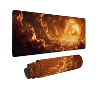 Tappetino Mouse Gaming XXL 1200 x 600 mm, Nuvola Tappetino Mouse Colore Arancione Pattern, Waterproof Mouse Pad con Base in Gomma Antiscivolo Sottomano Scrivania Bordi Cuciti Mousepad -zzg2505G5