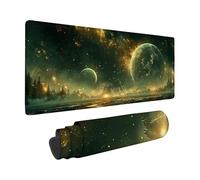 Tappetino Mouse Gaming XXL 150x80 cm, Luna Tappetino Mouse Nero Pattern, Waterproof Mouse Pad con Base in Gomma Antiscivolo Sottomano Scrivania Bordi Cuciti Mousepad per Accessori Gaming -zzg2505J5