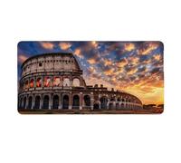 Tappetino Mouse Gaming XXL 1600 x 800 mm Tappetino Antiscivolo Sottomano Da Scrivania Per Mouse e Tastiera, Con Base In Gomma Antiscivolo, Lavabile, Mouse Pad Coliseo di Roma, Regalo per Uomo L-675