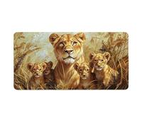 Tappetino Mouse Gaming XXL 700 x 300 mm Tappetino Antiscivolo Sottomano Da Scrivania Per Mouse e Tastiera, Con Base In Gomma Antiscivolo, Lavabile, Mouse Pad Famiglia dei leoni, Regalo per Uomo L-884