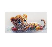 Tappetino Mouse Gaming XXL 700 x 300 mm Tappetino Antiscivolo Sottomano Da Scrivania Per Mouse e Tastiera, Con Base In Gomma Antiscivolo, Lavabile, Mouse Pad Animali leopardi, Regalo per Uomo L-268