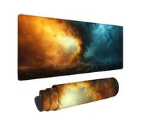 Tappetino Mouse Gaming XXL (700 x 300 x 3 mm), Tornado Tappetino Mouse Nero Pattern, Waterproof Mouse Pad con Base in Gomma Antiscivolo Sottomano Scrivania Bordi Cuciti Mousepad -zzg2505GB