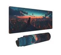 Tappetino Mouse Gaming XXL 800x300mm Tappetino per Mouse Gaming, Grande Città Nera Mouse Pad XXL con Bordi Cuciti e Base in Gomma Antiscivolo, Migliora la Precisione, per Gioco, PC, Ufficio, P14521