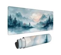 Tappetino Mouse Gaming XXL 80x30 cm, Paesaggio Tappetino Mouse Bianco Pattern, Waterproof Mouse Pad con Base in Gomma Antiscivolo Sottomano Scrivania Bordi Cuciti Mousepad -zzg2505GB