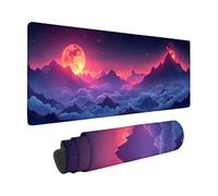 Tappetino Mouse Gaming XXL 80x40 cm, Luna Tappetino Mouse Rosso Pattern, Waterproof Mouse Pad con Base in Gomma Antiscivolo Sottomano Scrivania Bordi Cuciti Mousepad per Accessori Gaming -zzg2505ES