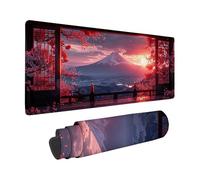 Tappetino Mouse Gaming XXL 900 x 400 mm, Monte Fuji Tappetino Mouse Rosa Pattern, Waterproof Mouse Pad con Base in Gomma Antiscivolo Sottomano Scrivania Bordi Cuciti Mousepad -zzg2505J1