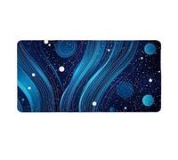 Tappetino Mouse Gaming XXL 900 x 400 mm Tappetino Antiscivolo Sottomano Da Scrivania Per Mouse e Tastiera, Con Base In Gomma Antiscivolo, Lavabile, Mouse Pad Nord Europa blu scuro, Regalo per Uomo L60