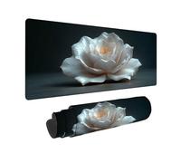 Tappetino Mouse Gaming XXL, Tappetino per Mouse Bianco 800 x 400 x 3MM, Mousepad Blu Tastiera, Ufficio Accessori, Superficie Prova di Versamento, Base in Gomma Antiscivolo Bordi Cuciti -2510O44