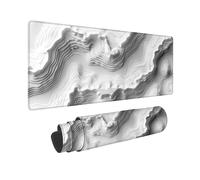 Tappetino Mouse Gaming XXL, Tappetino per Mouse Bianco 900 x 400 x 3MM, Mousepad Terreno Tastiera, Ufficio Accessori, Superficie Prova di Versamento, Base in Gomma Antiscivolo Bordi Cuciti -2510O43