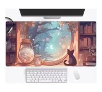 Tappetino Mouse Gatto delle fiabe 800x400mm, Gaming mouse Pad XXL con Base Antiscivolo, Aderente e Liscio, Migliora la Precisione e la Velocità, Mousepad xxl Lavabile per Mouse Tastiera gaming