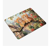 Tappetino Mouse Gatto, Mini Tappetino Scrivania 340x280x3mm Mouse Pad Animale Base in Gomma Antiscivolo Mousepad, Tappeto Scrivania con Bordi Cuciti, Portatile Mouse Pad, Accessori Scrivania S0-187