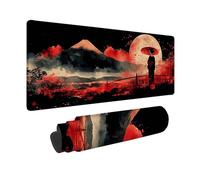 Tappetino Mouse Geisha Tappetino Mouse XXL 80 x 30 cm, Mousepad Monte Fuji Sottomano Scrivania con Base in Gomma Antiscivolo, Impermeabile Tappeto Scrivania con Bordi Cuciti per Laptop -hjw26012B