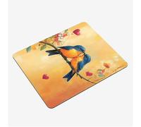 Tappetino Mouse Giallo, Mini Tappetino Scrivania 340x280x3mm Mouse Pad Uccello Base in Gomma Antiscivolo Mousepad, Tappeto Scrivania con Bordi Cuciti, Portatile Mouse Pad, Accessori Scrivania S0-1319