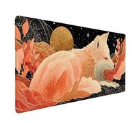 Tappetino Mouse Giallo Tappetino Mouse XXL 1000x500 mm, Mousepad Volpe Sottomano Scrivania con Base in Gomma Antiscivolo, Impermeabile Tappeto Scrivania con Bordi Cuciti per Computer, PC -bby2509HP