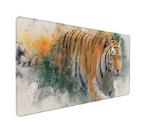 Tappetino Mouse Giallo Tappetino Mouse XXL 1500x800 mm, Mousepad Tigre Sottomano Scrivania con Base in Gomma Antiscivolo, Impermeabile Tappeto Scrivania con Bordi Cuciti per Computer, PC -bby2509NK