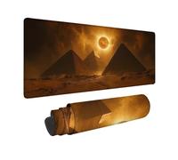 Tappetino Mouse Giallo Tappetino Mouse XXL 80 x 40 cm, Mousepad Piramide Sottomano Scrivania con Base in Gomma Antiscivolo, Impermeabile Tappeto Scrivania con Bordi Cuciti per Laptop -hjw26016X