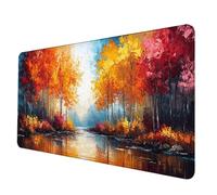 Tappetino Mouse Giallo Tappetino Scrivania Grande 1000 x 500 mm, Mousepad Autunno Sottomano Scrivania con Bordi Cuciti, Impermeabile Mousepad Base in Gomma Antiscivolo per PC, Laptop -hjw2506TG