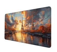 Tappetino Mouse Giallo Tappetino Scrivania Grande 1500 x 800 mm, Mousepad Parigi Sottomano Scrivania con Bordi Cuciti, Impermeabile Mousepad Base in Gomma Antiscivolo per PC, Laptop, Gaming -hjw25061A
